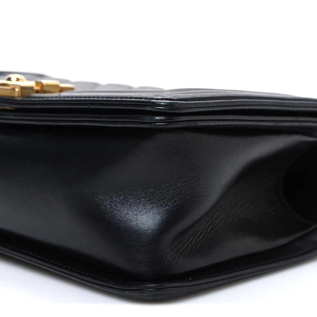 Chanel Lambskin Quilted Medium Boy Flap Black