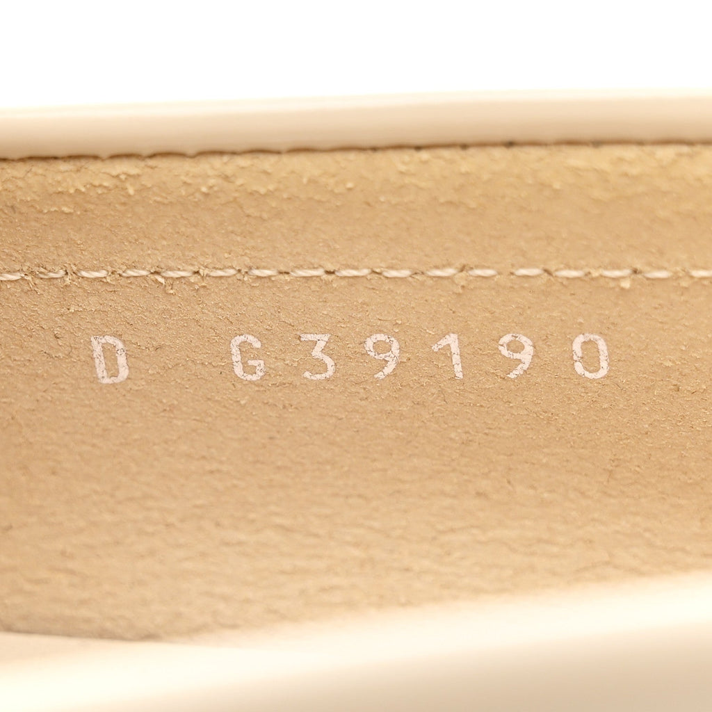Chanel Shiny Calfskin Logo Loafers 39.5 Beige