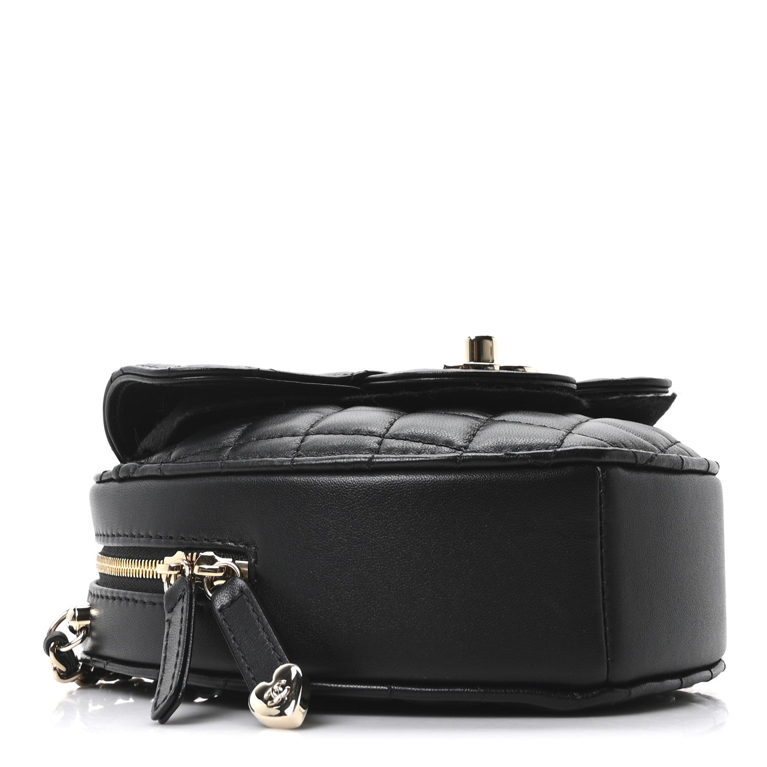 Chanel Lambskin Quilted CC In Love Heart Bag Black