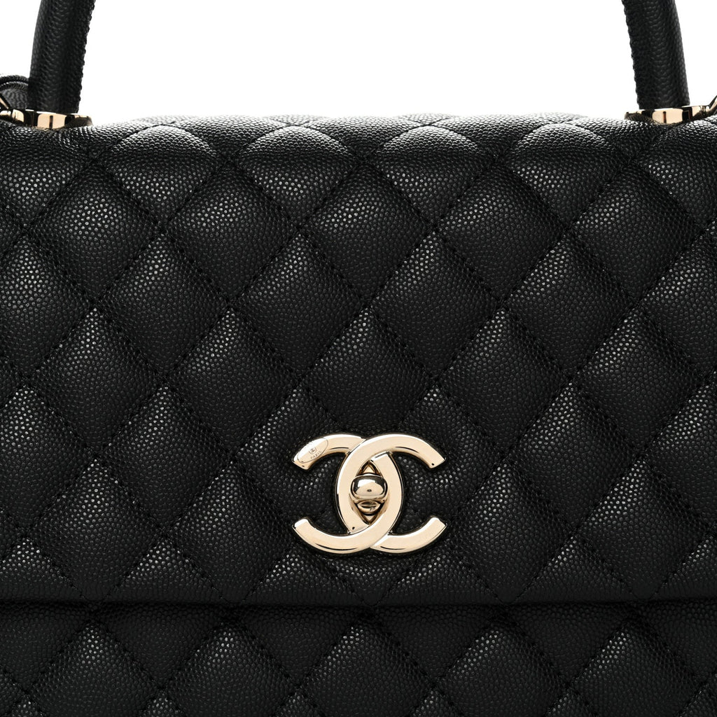 Chanel Caviar Quilted Small Coco Handle Flap Black