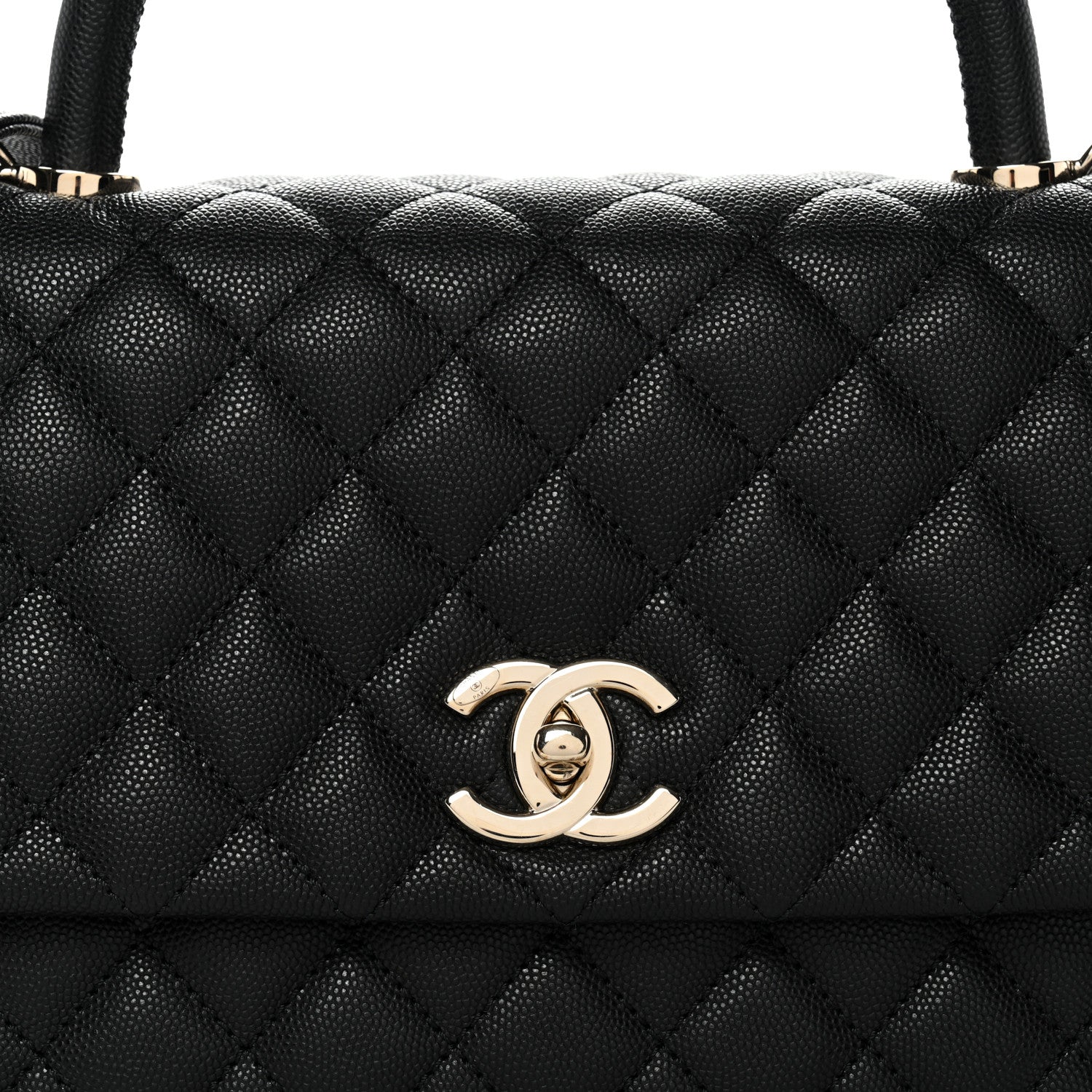 Chanel Caviar Quilted Small Coco Handle Flap Black
