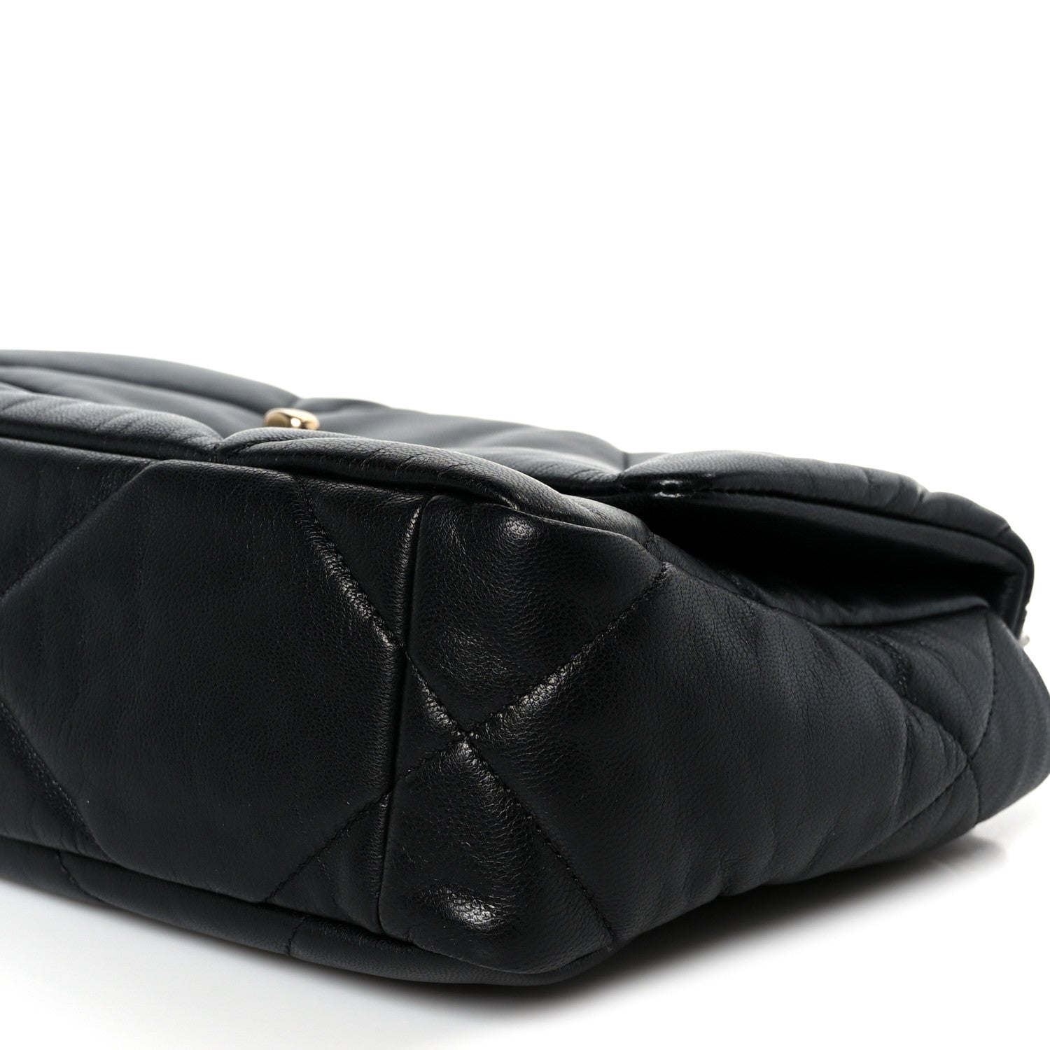 Chanel Shiny Goatskin Quilted Medium Chanel 19 Flap Black
