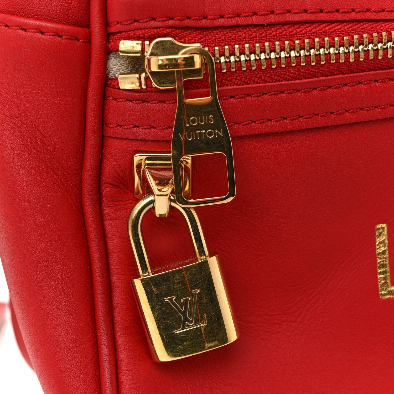 Louis Vuitton Supple Calfskin Paname Take Off Flight Overseas Bag Red