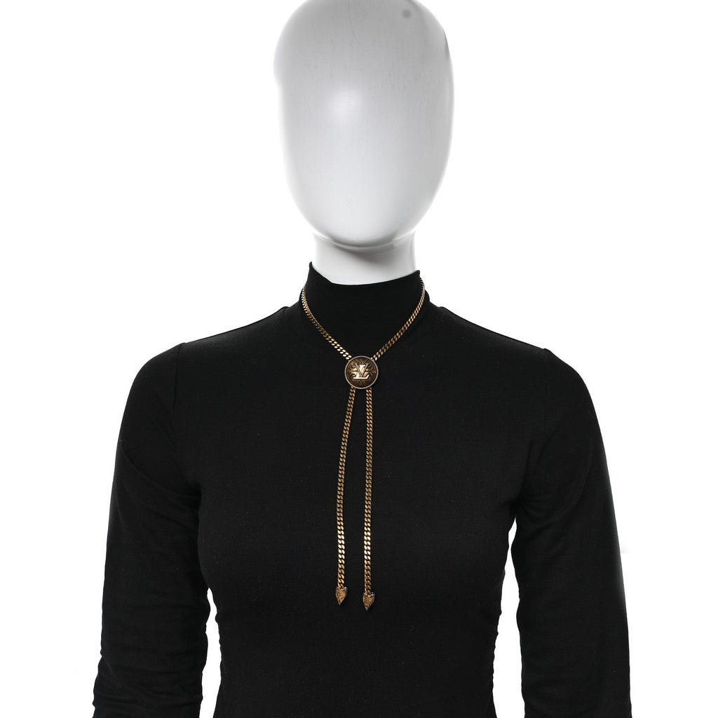 Louis Vuitton Metal LV Bolo Tie Gold