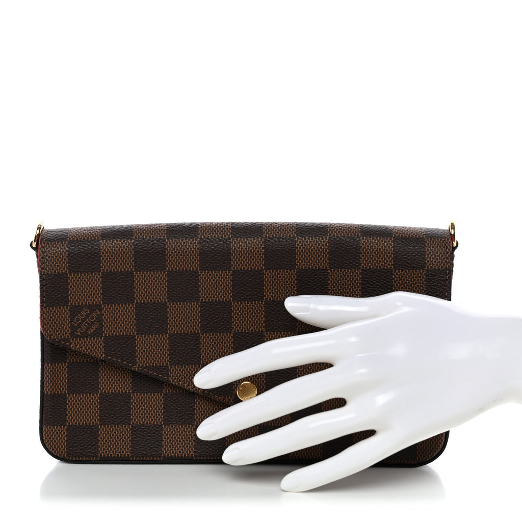 Louis Vuitton Damier Ebene Pochette Felicie Chain Wallet