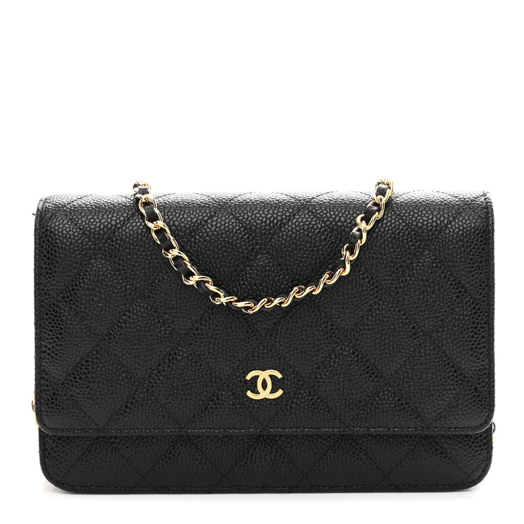 Chanel Caviar Quilted Wallet On Chain WOC Black