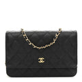 Chanel Caviar Quilted Wallet On Chain WOC Black