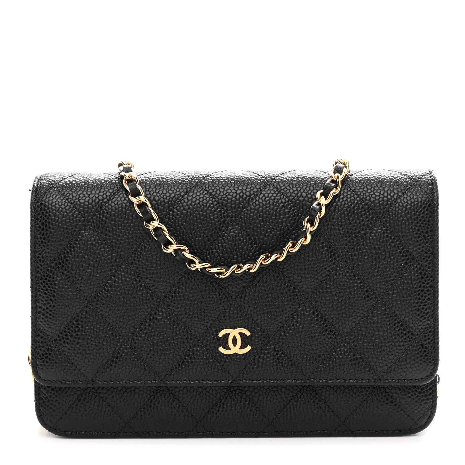 Chanel Caviar Quilted Wallet On Chain WOC Black