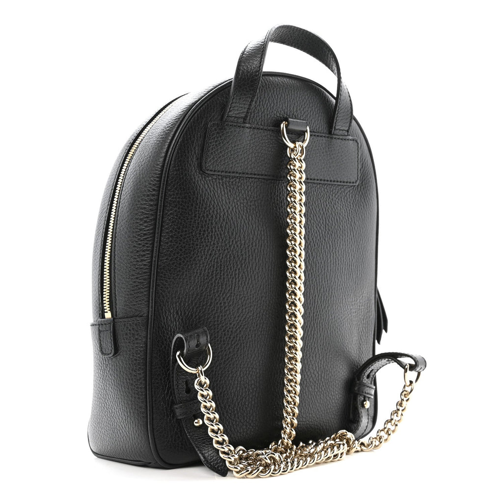 Gucci Pebbled Calfskin Soho Chain Backpack Black