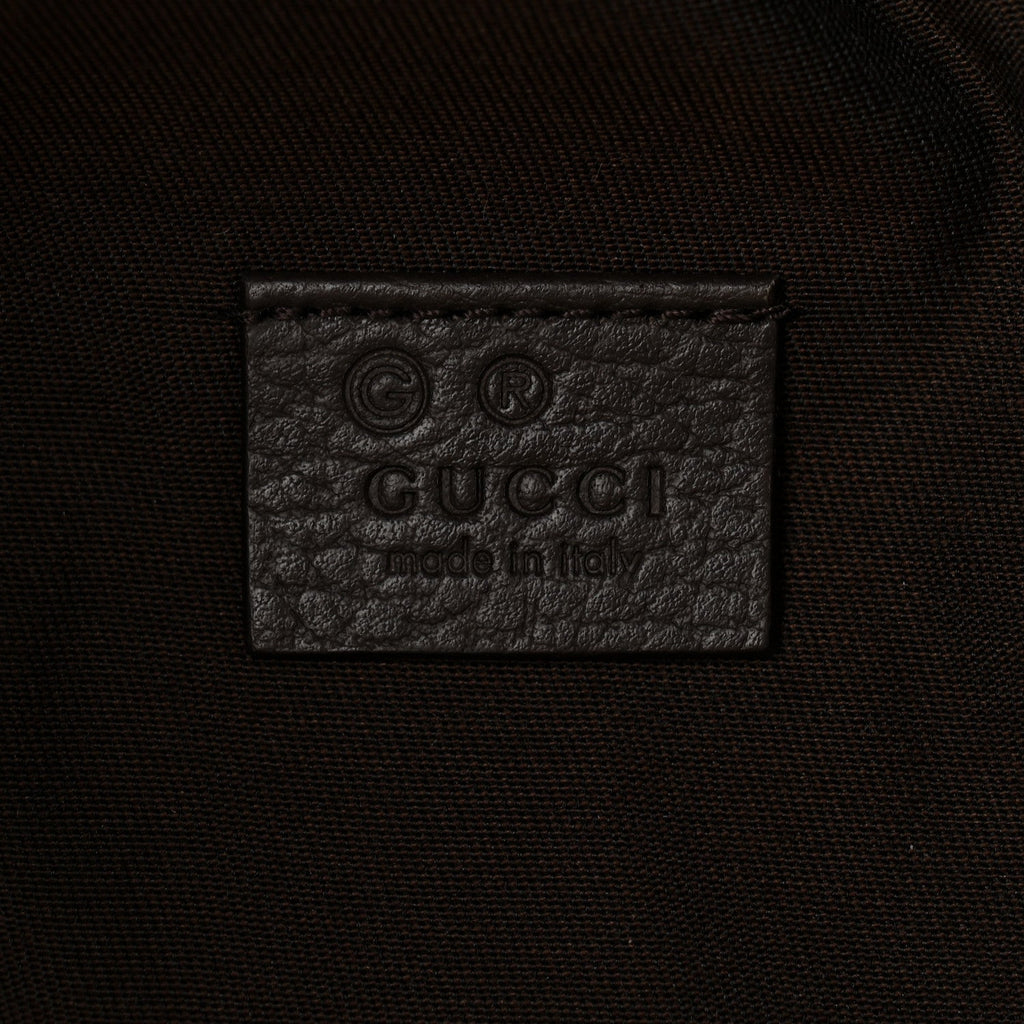 Gucci Monogram Dollar Calfskin Waist Pouch Beige Ebony Testa di Moro Marrone Scuro