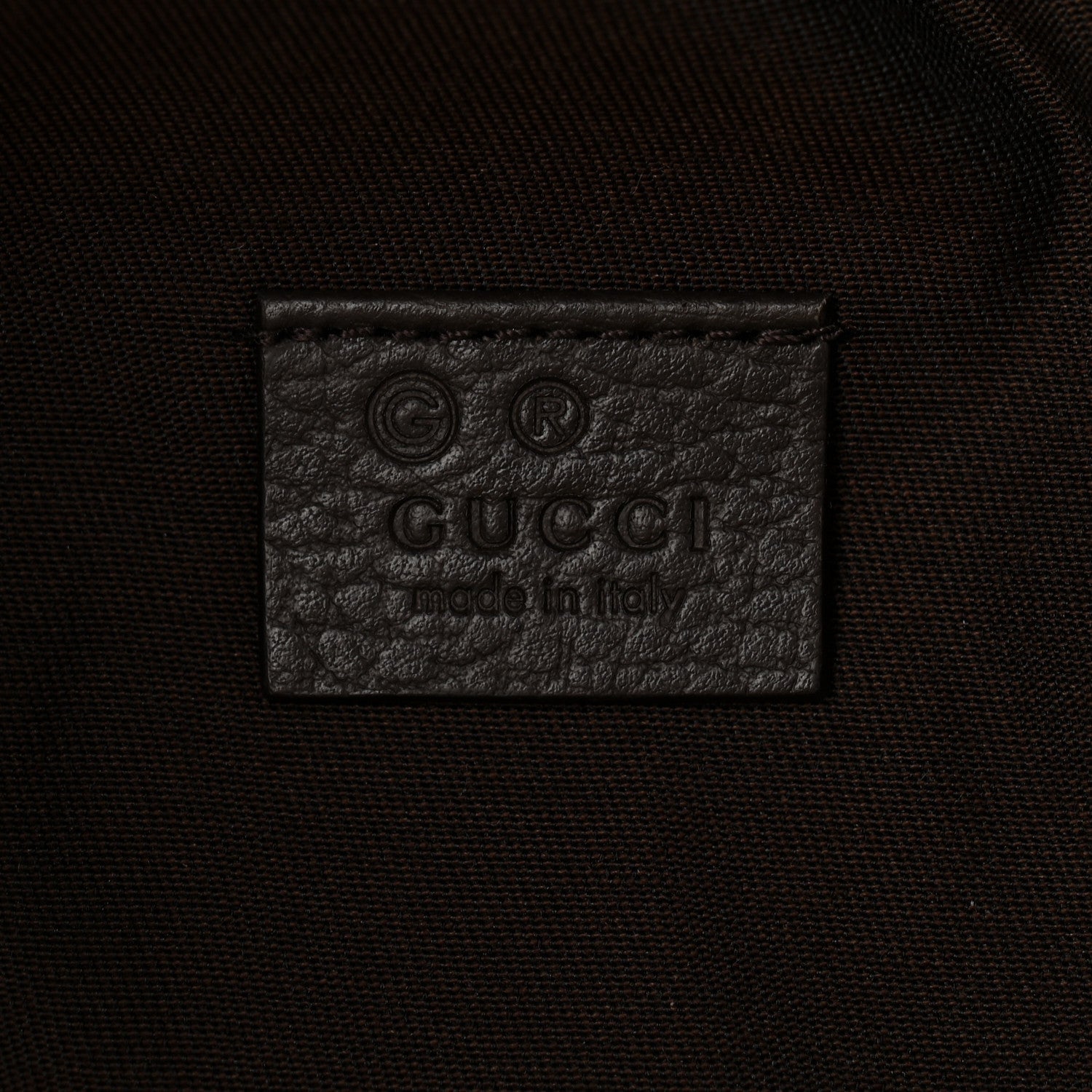 Gucci Monogram Dollar Calfskin Waist Pouch Beige Ebony Testa di Moro Marrone Scuro