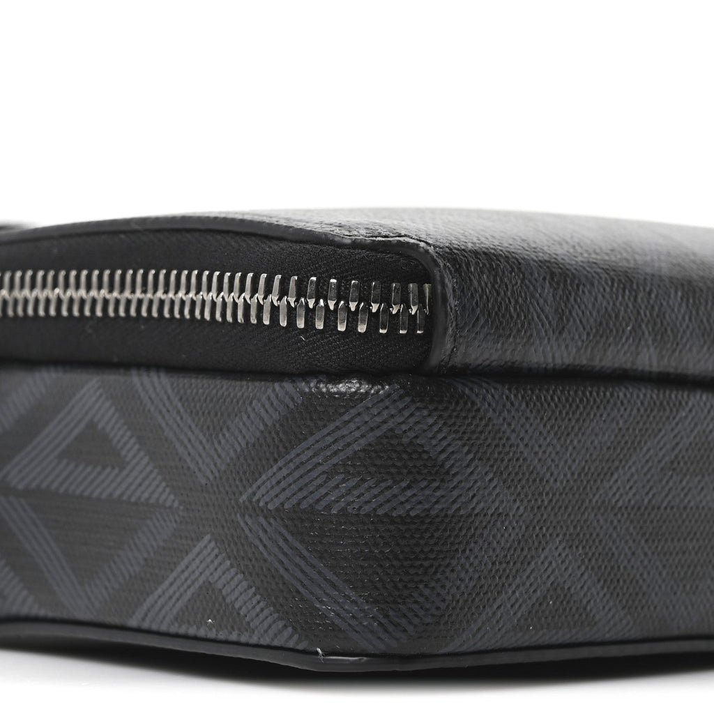 Christian Dior Coated Canvas CD Diamond Messenger Pouch Black