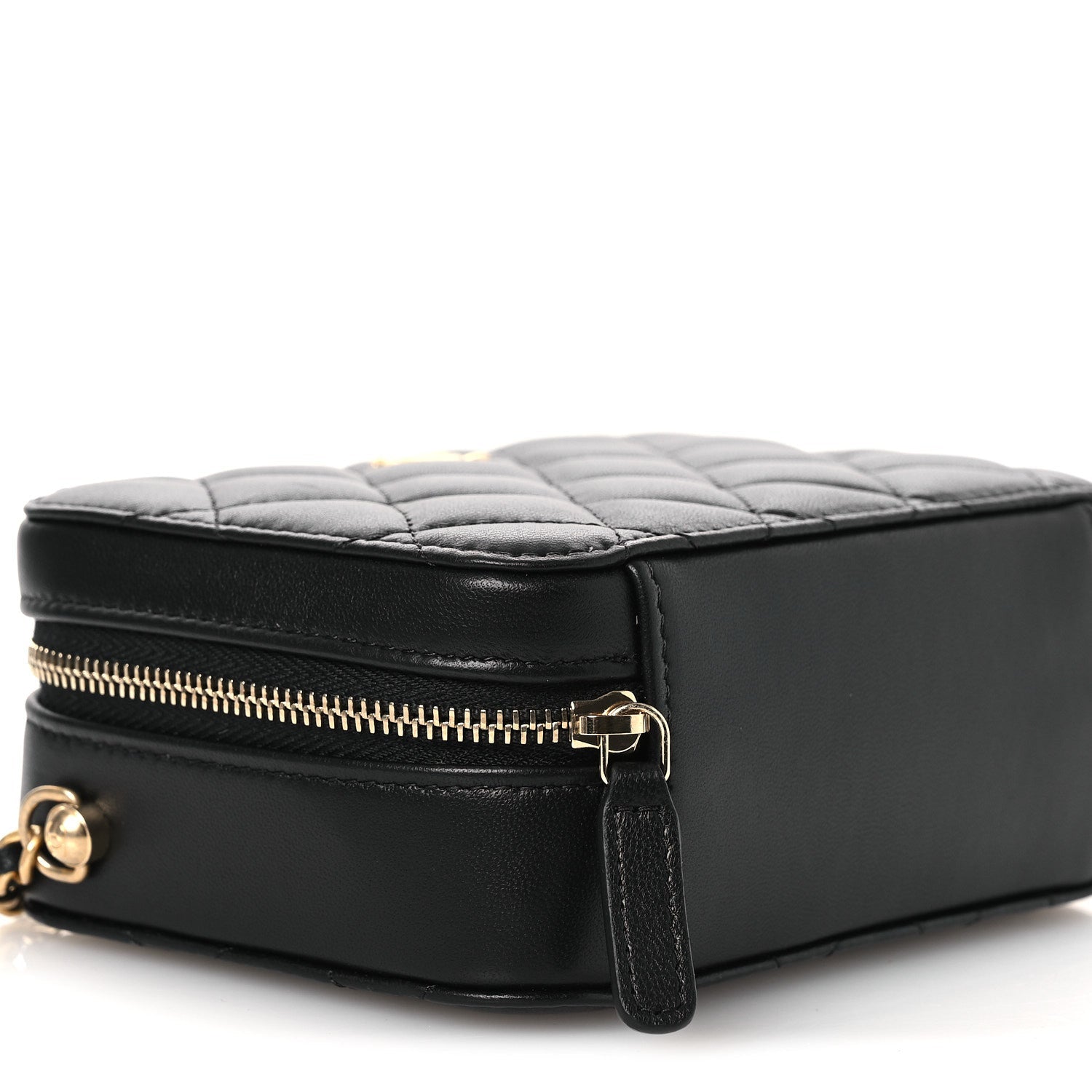 Chanel Lambskin Quilted CC Pearl Crush Camera Case Black