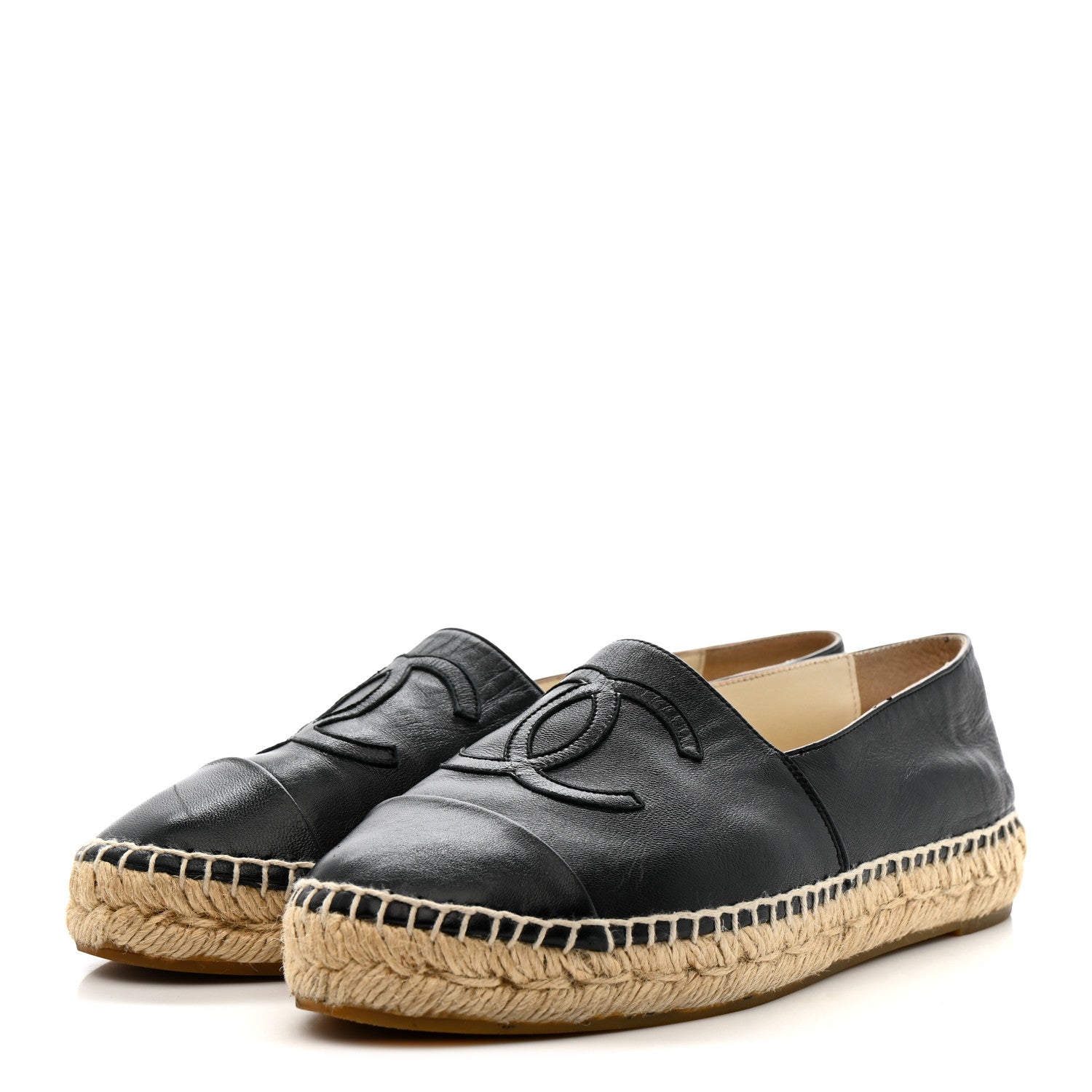 Lambskin CC Espadrilles 36 Black