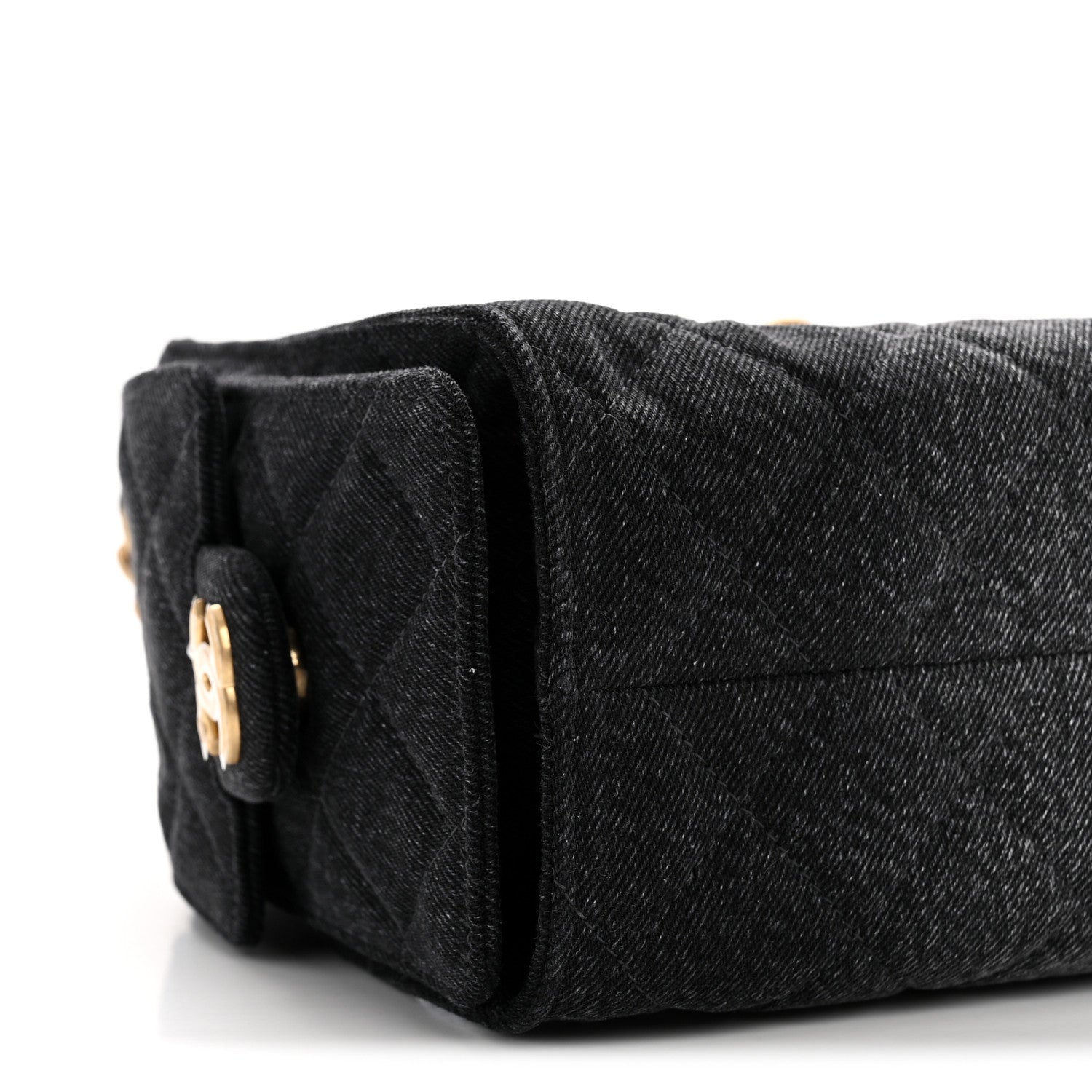 Chanel Washed Denim Quilted Mini Chanel 25 Handbag Black