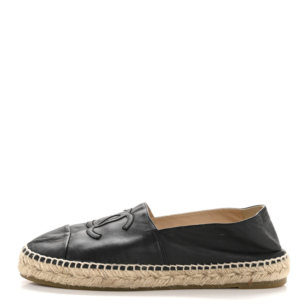 Lambskin CC Espadrilles 40 Black