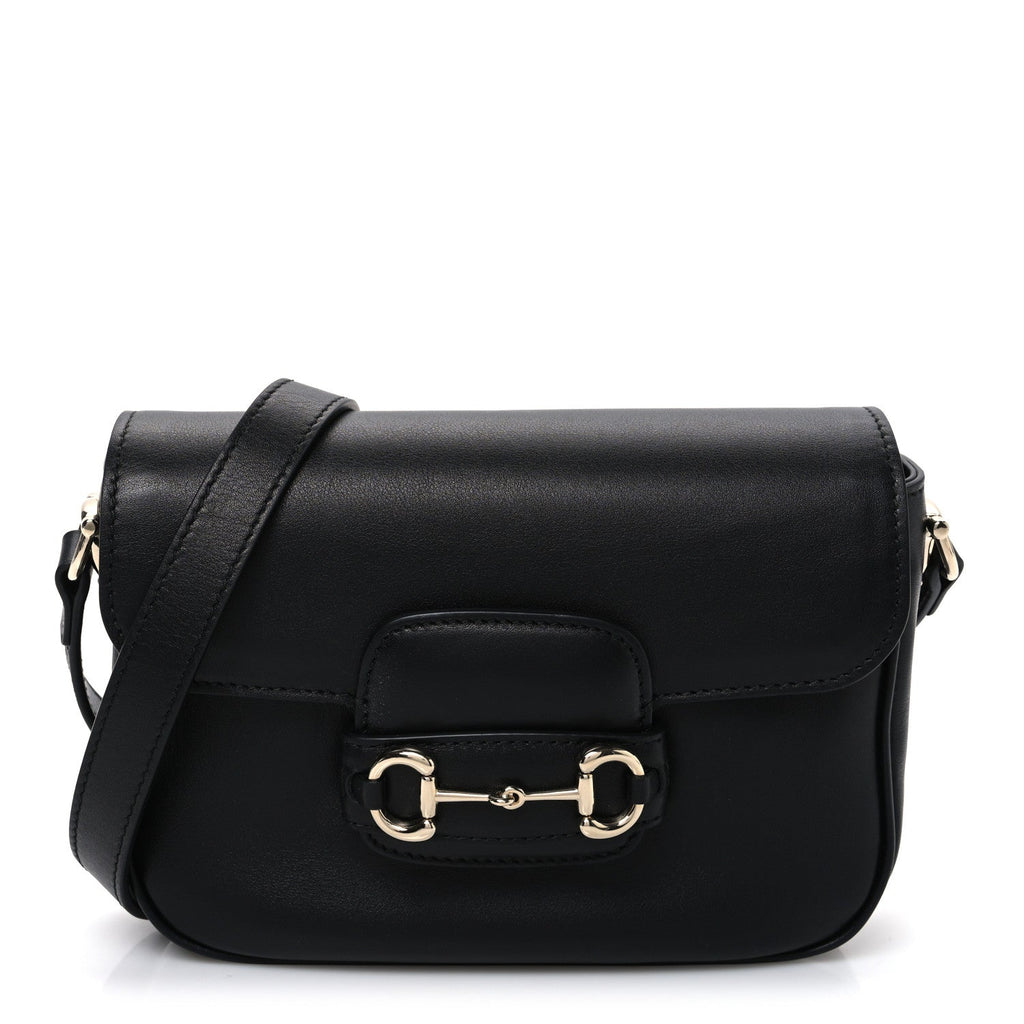 Gucci Arabella Calfskin Horsebit 1955 Shoulder Bag  Black
