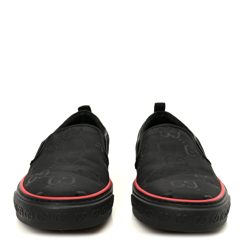 Gucci GG Nylon Mens 1977 Tennis Slip On Sneakers 8.5 Black