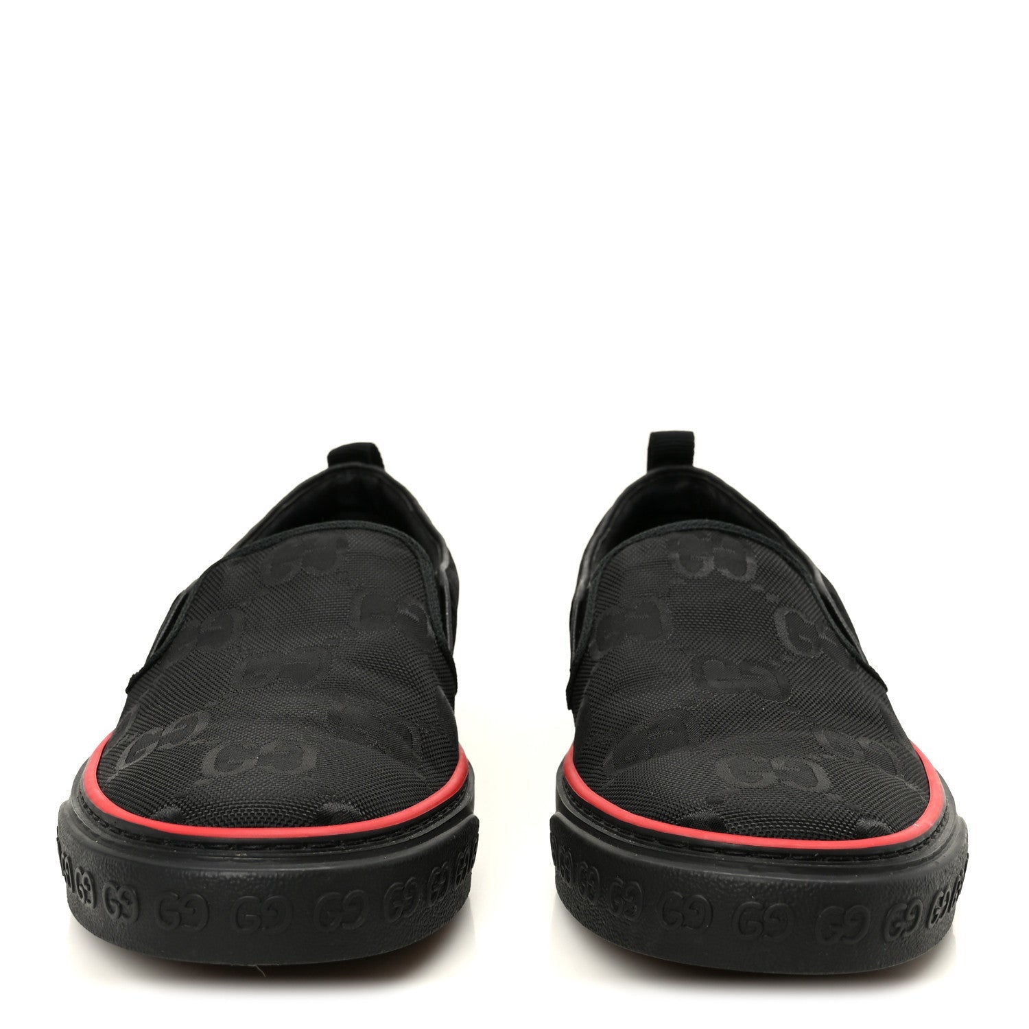 Gucci GG Nylon Mens 1977 Tennis Slip On Sneakers 8.5 Black