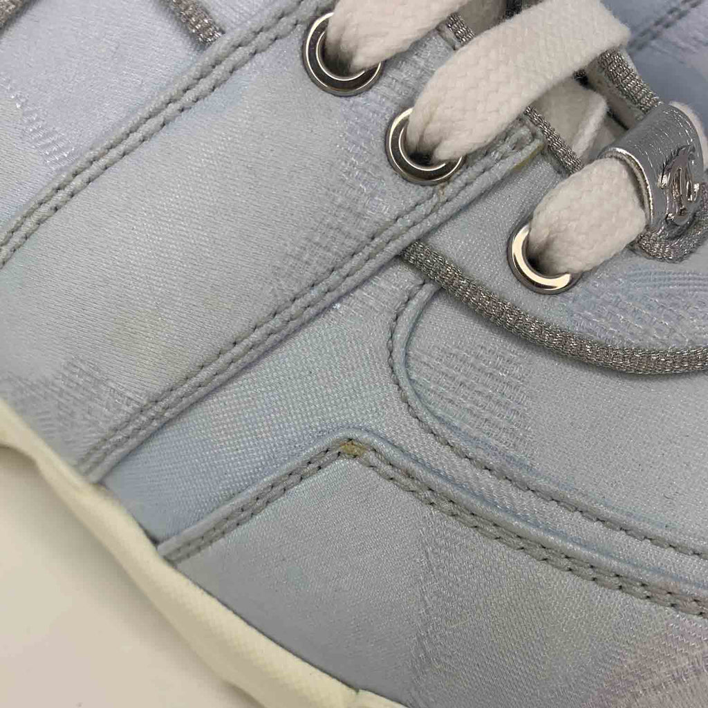 Chanel Shoes CC Low-Top Sneakers Sky Blue Sz 37