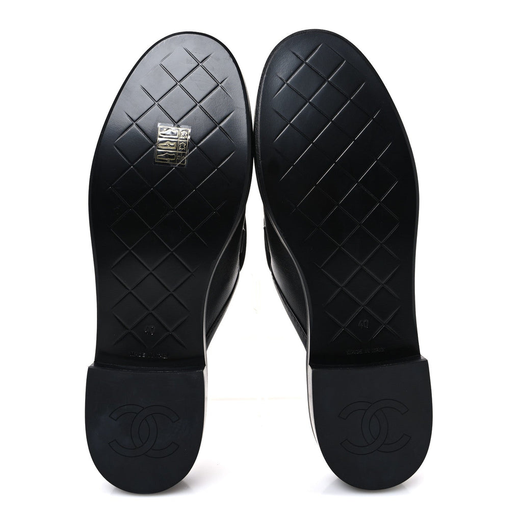 Lambskin Quilted CC Turnlock Mules 40 Black