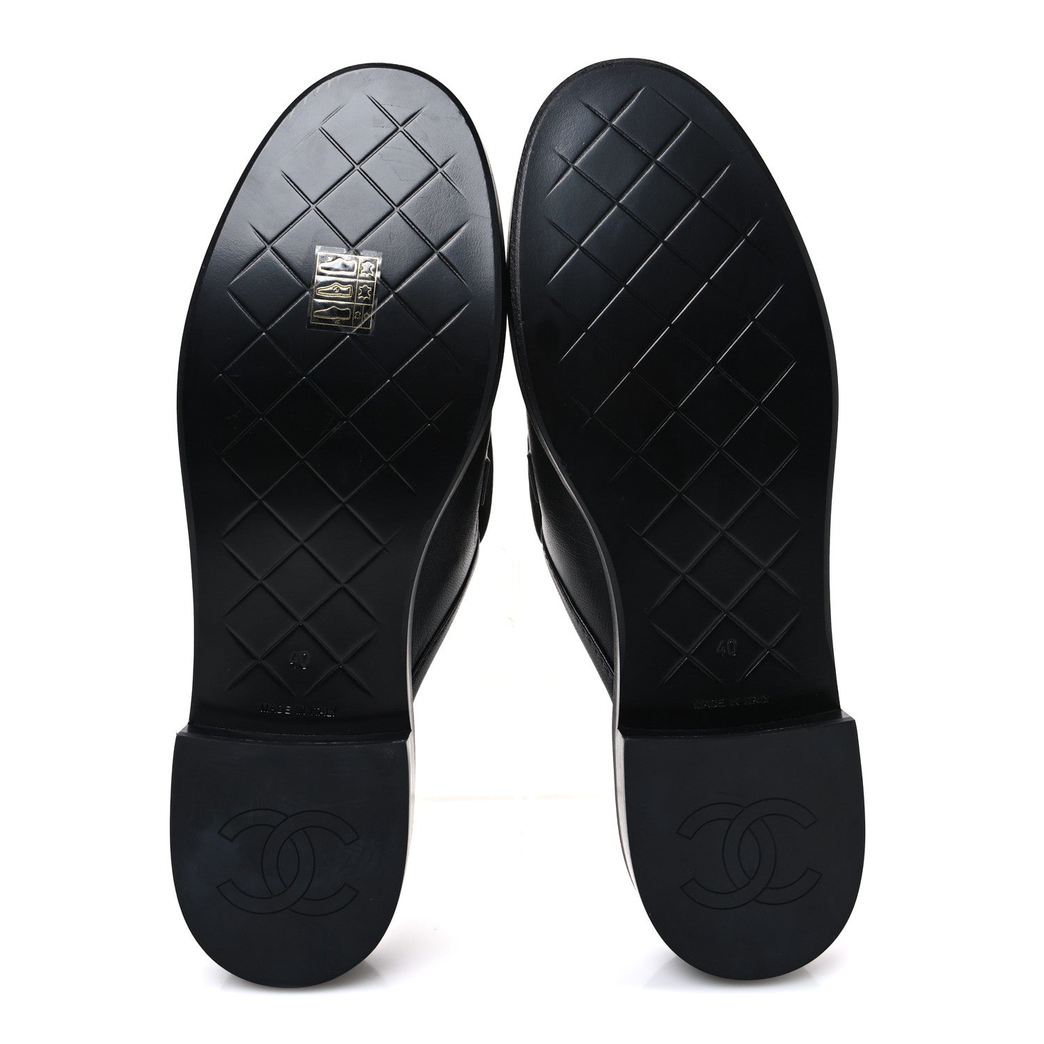 Lambskin Quilted CC Turnlock Mules 40 Black