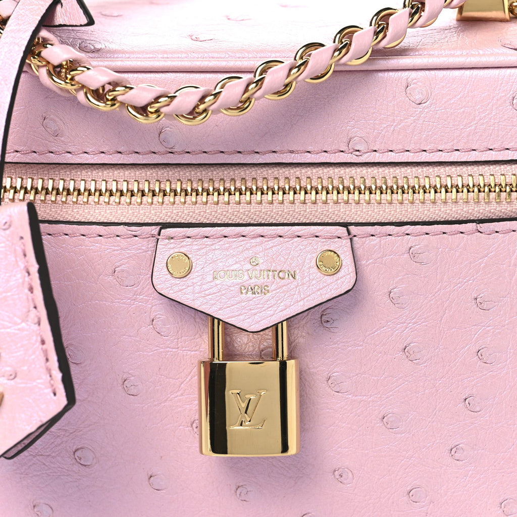 Louis Vuitton Ostrich Vanity Chain Pouch Pink