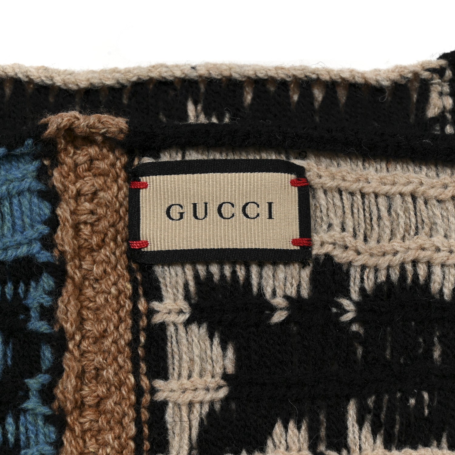Gucci Wool Knit GG Year Of The Rabbit Scarf Multicolor