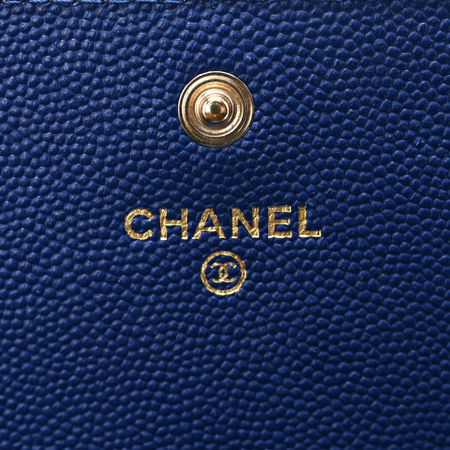 Caviar Quilted Mademoiselle Vintage Flap Wallet Blue