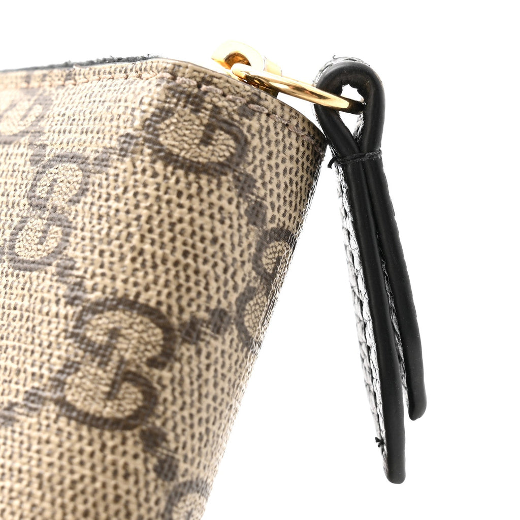 Gucci Dollar Calfskin GG Supreme Monogram GG Marmont Zip Around Wallet Black Beige Ebony