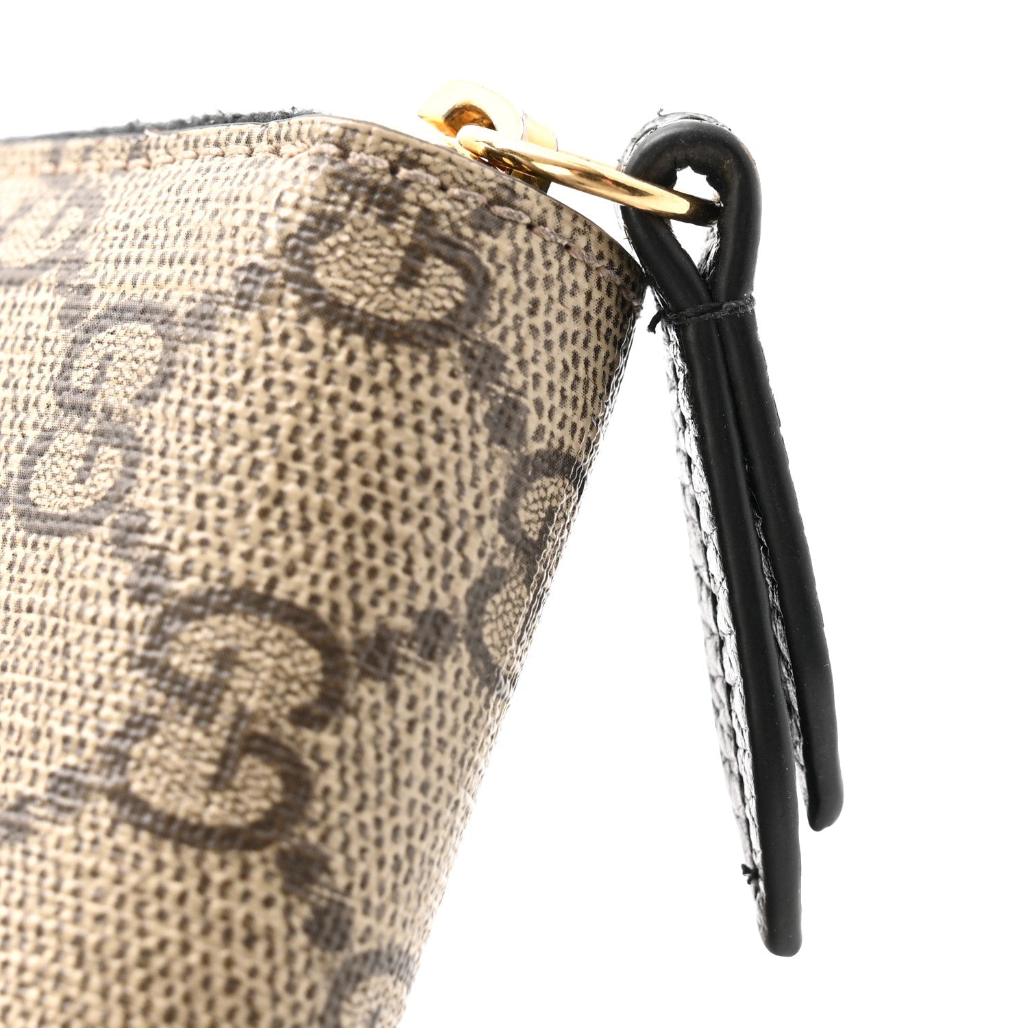 Gucci Dollar Calfskin GG Supreme Monogram GG Marmont Zip Around Wallet Black Beige Ebony