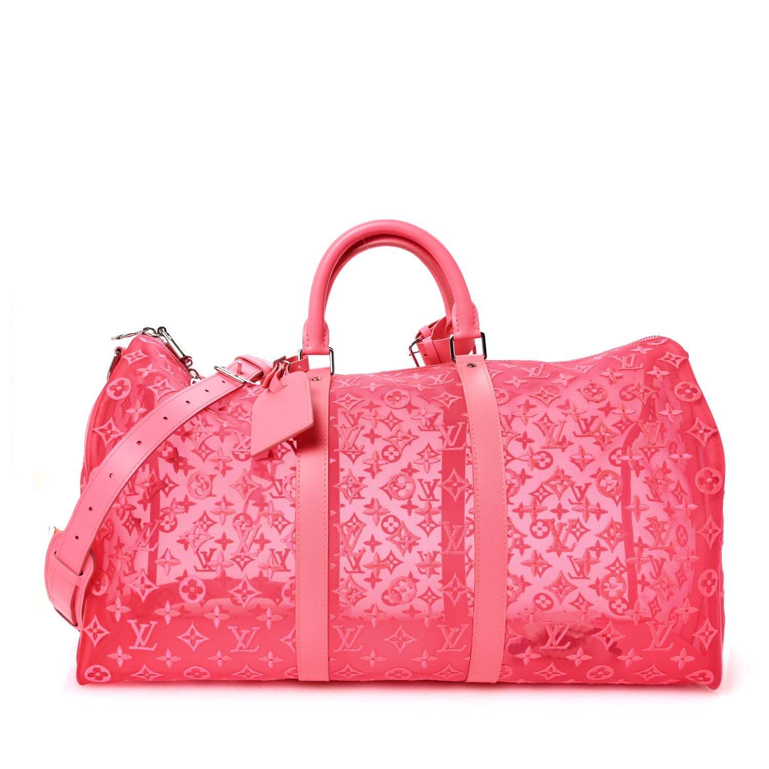 Louis Vuitton Monogram Fluo See Through Keepall Bandouliere 50 Rose