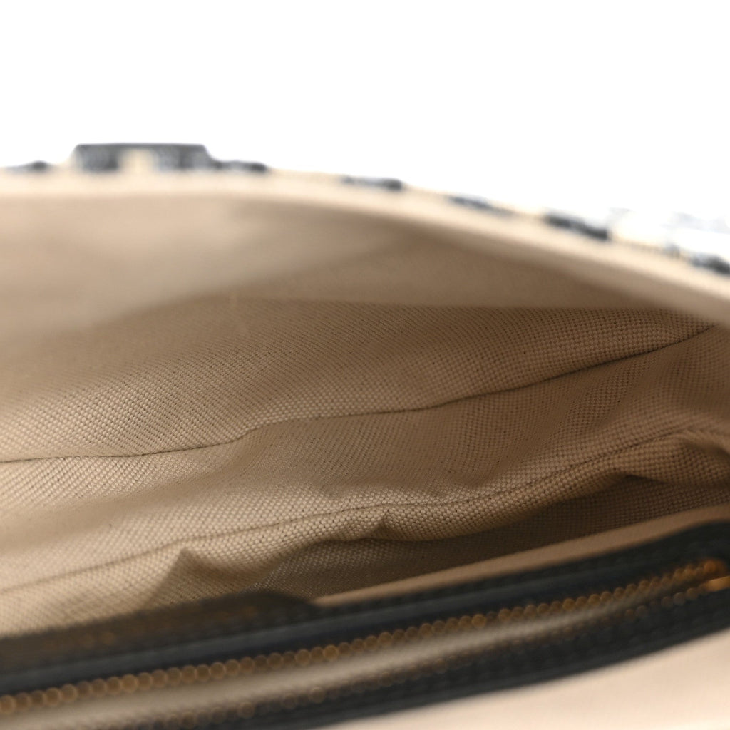 Christian Dior Oblique Saddle Bag With Strap Blue