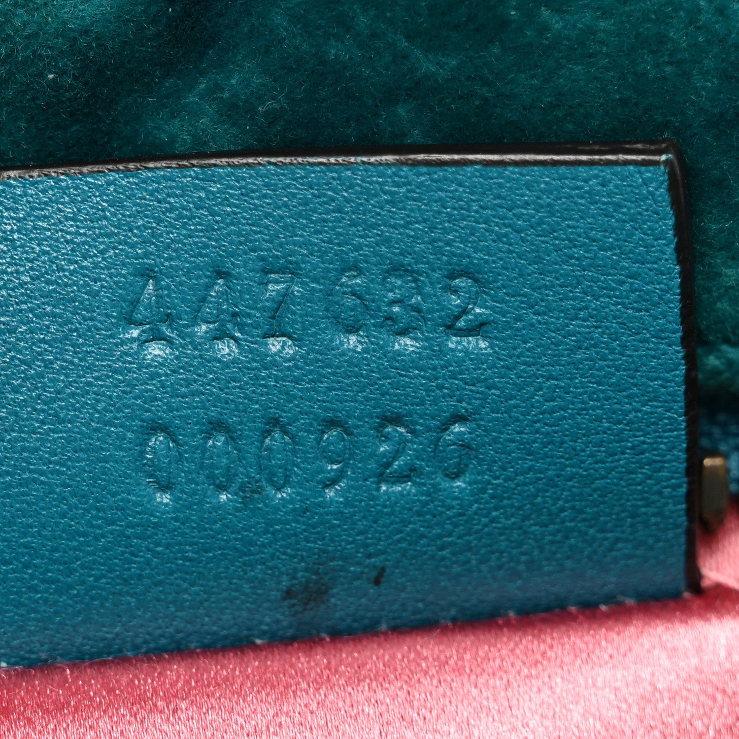 Gucci Velvet Matelasse Small GG Marmont Chain Shoulder Bag Pavone Cyan