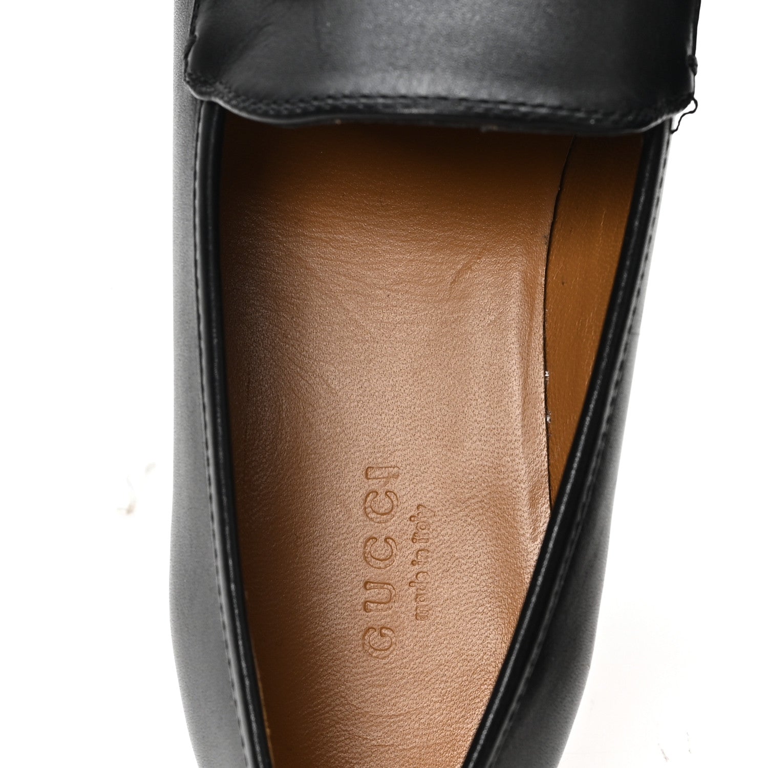 Gucci Betis Glamour Calfskin Womens Jordaan Loafers 37 Black