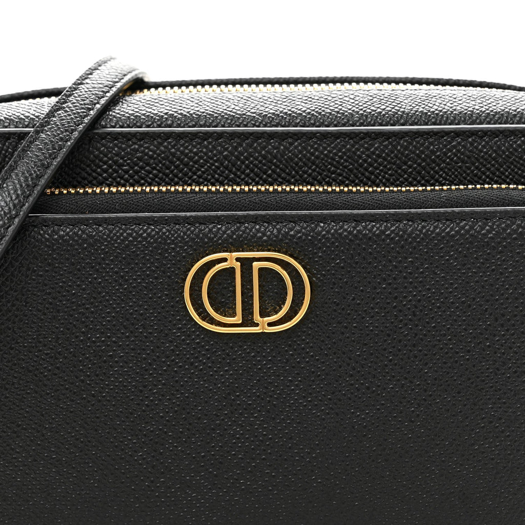 Christian Dior Grained Calfskin Caro Double Pouch Black