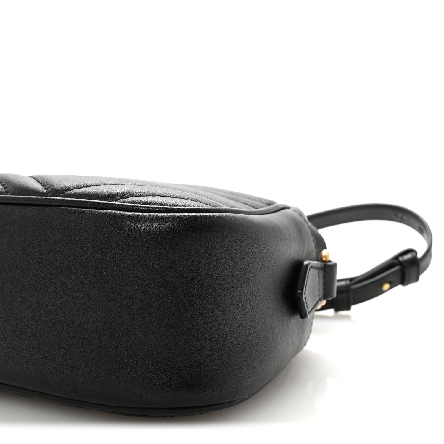 Gucci Calfskin Matelasse Small GG Marmont Chain Shoulder Bag Black
