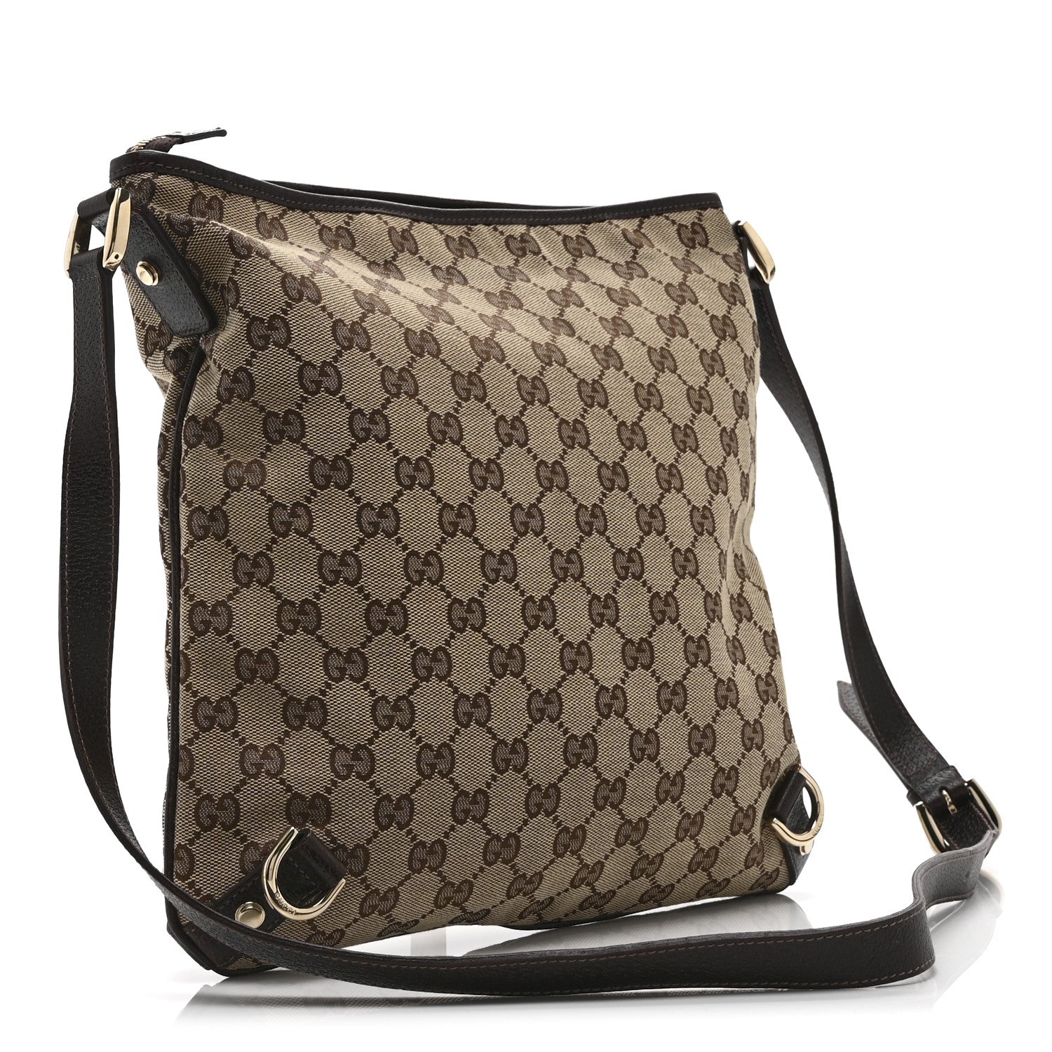 Gucci Monogram Abbey Messenger Bag Dark Brown