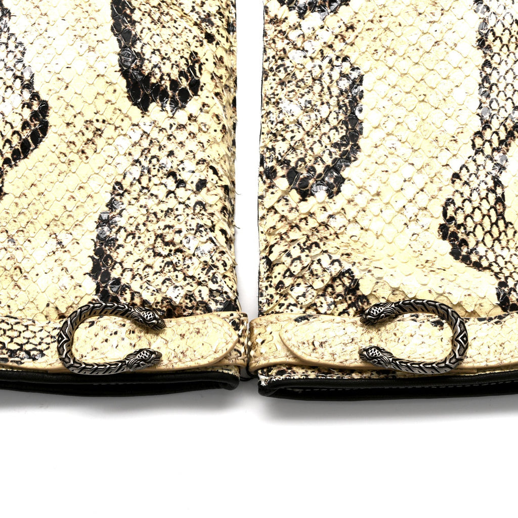 Gucci Snakeskin Lambskin Dionysus Gloves 7.5 Beige