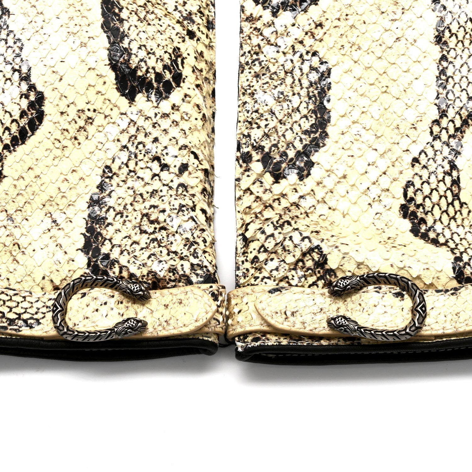 Gucci Snakeskin Lambskin Dionysus Gloves 7.5 Beige