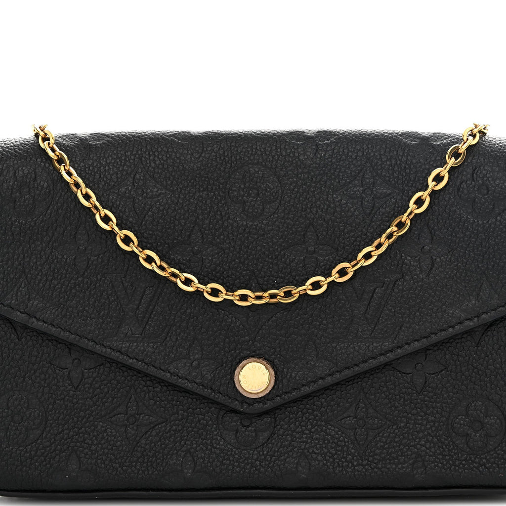 Louis Vuitton Empreinte Pochette Felicie Chain Wallet Black
