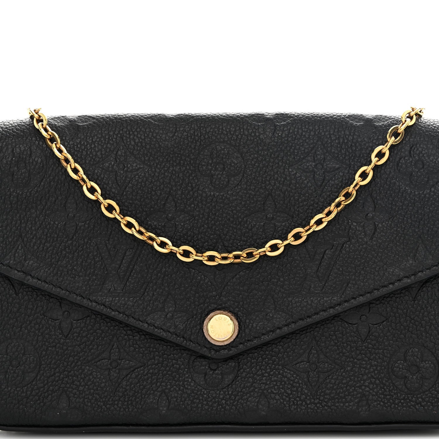 Louis Vuitton Empreinte Pochette Felicie Chain Wallet Black