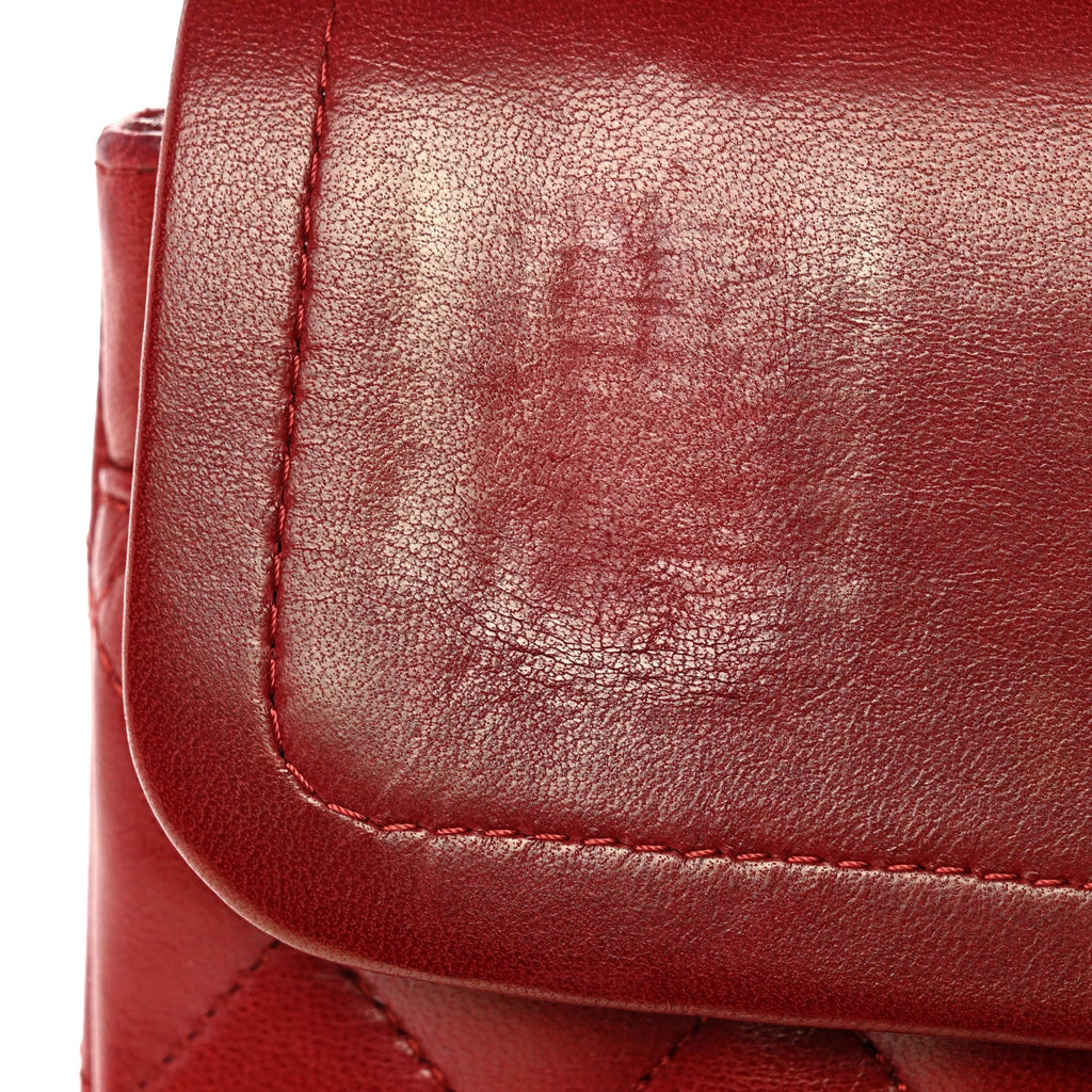 Chanel Lambskin Quilted Medium Double Flap Red