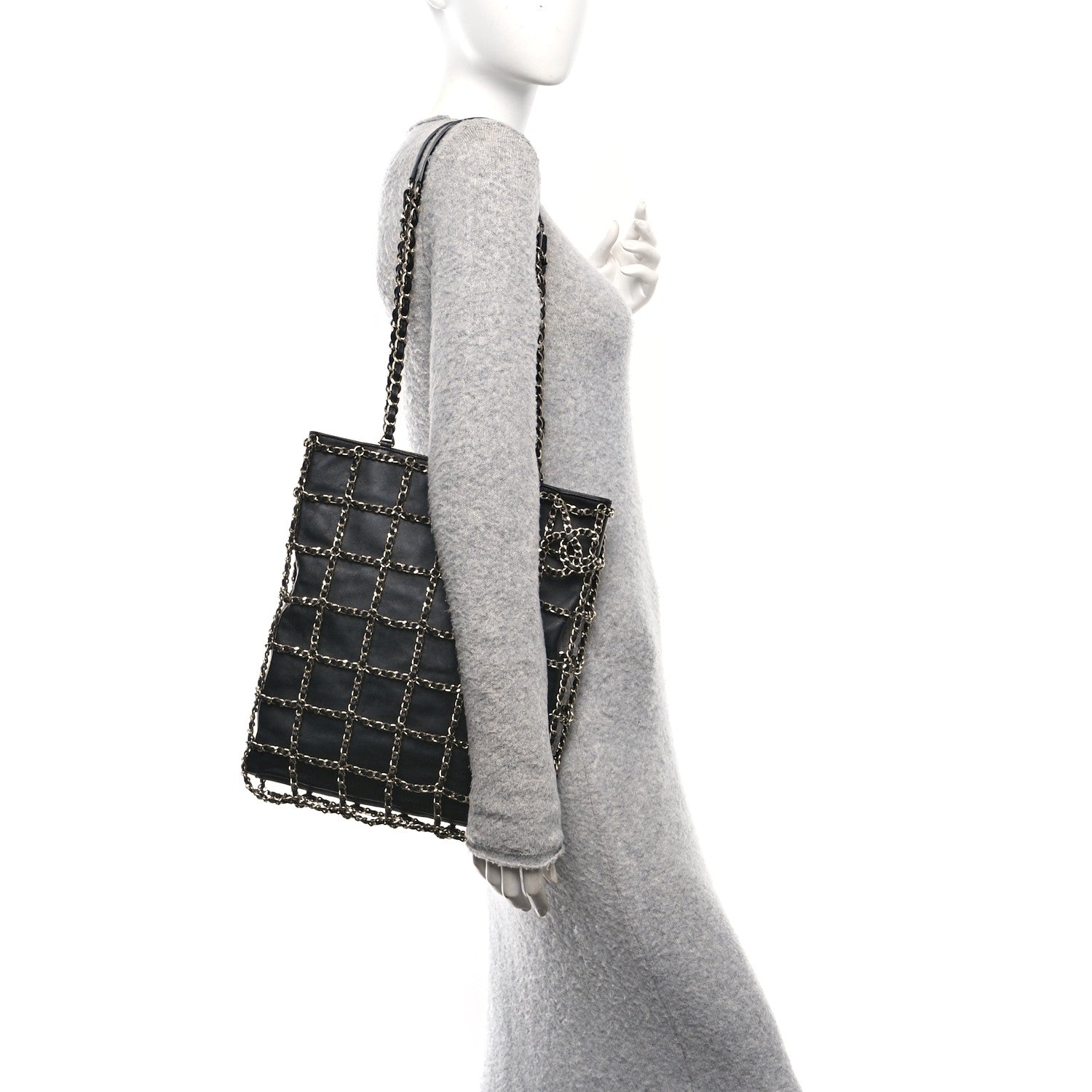 Chanel Lambskin Large Shopping Chain Tote Black