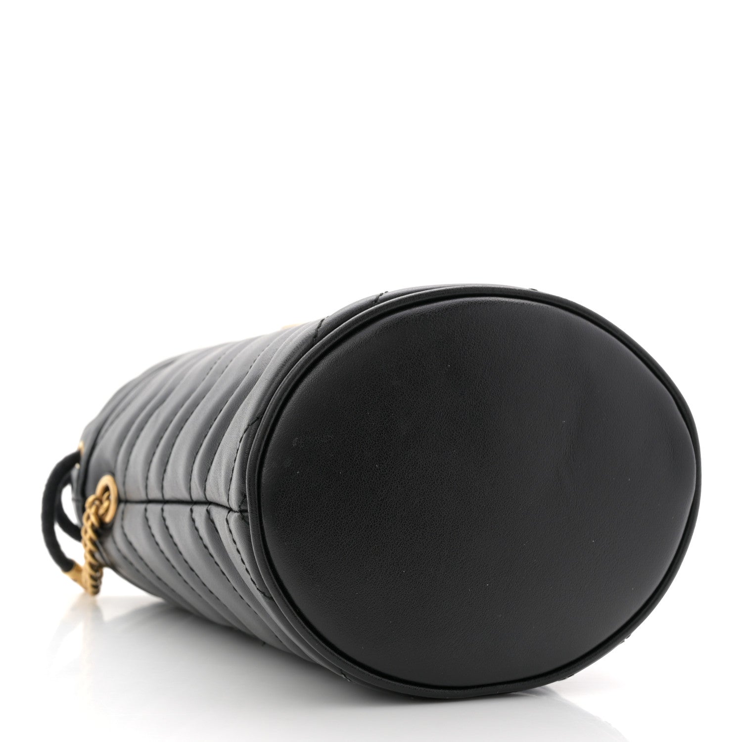 Gucci Calfskin Matelasse Mini GG Marmont 2.0 Bucket Bag Black
