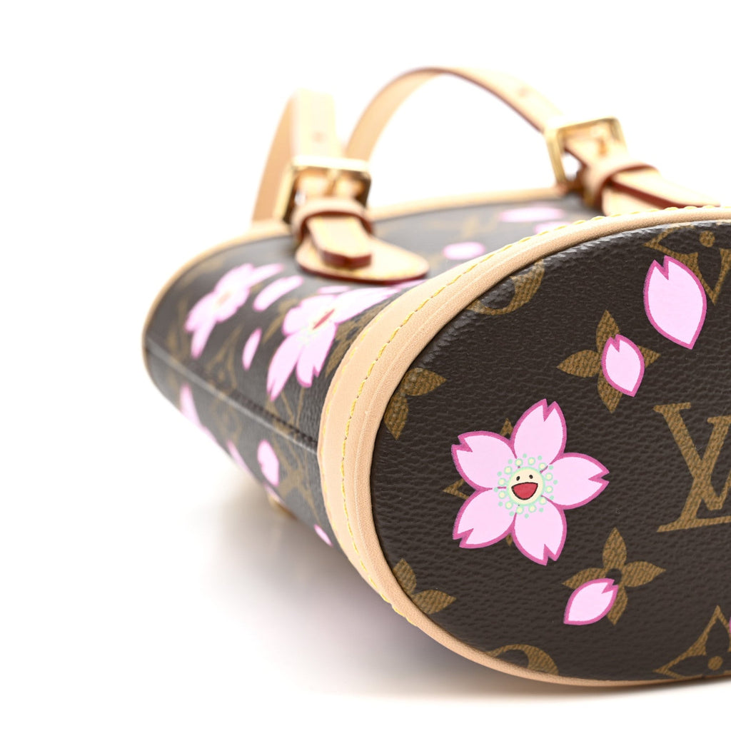 Louis Vuitton LV X TM Monogram Cherry Blossom Nano Bucket Sakura Brown
