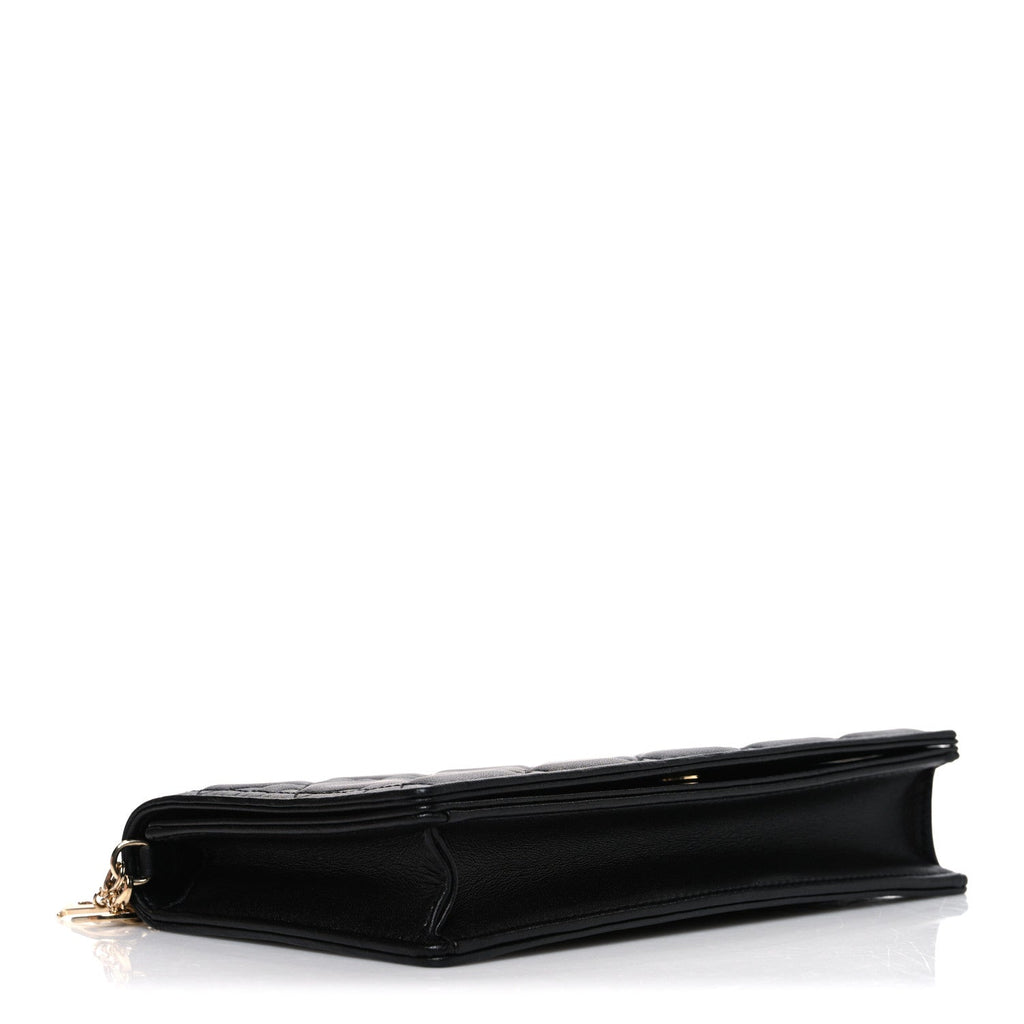 Christian Dior Lambskin Cannage Lady Dior Pouch Black
