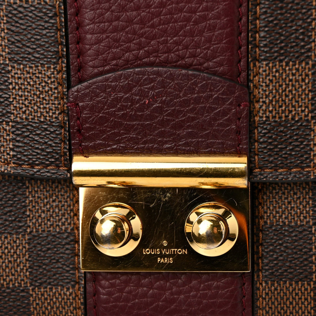 Louis Vuitton Damier Ebene Cuir Taurillon Wight Bordeaux