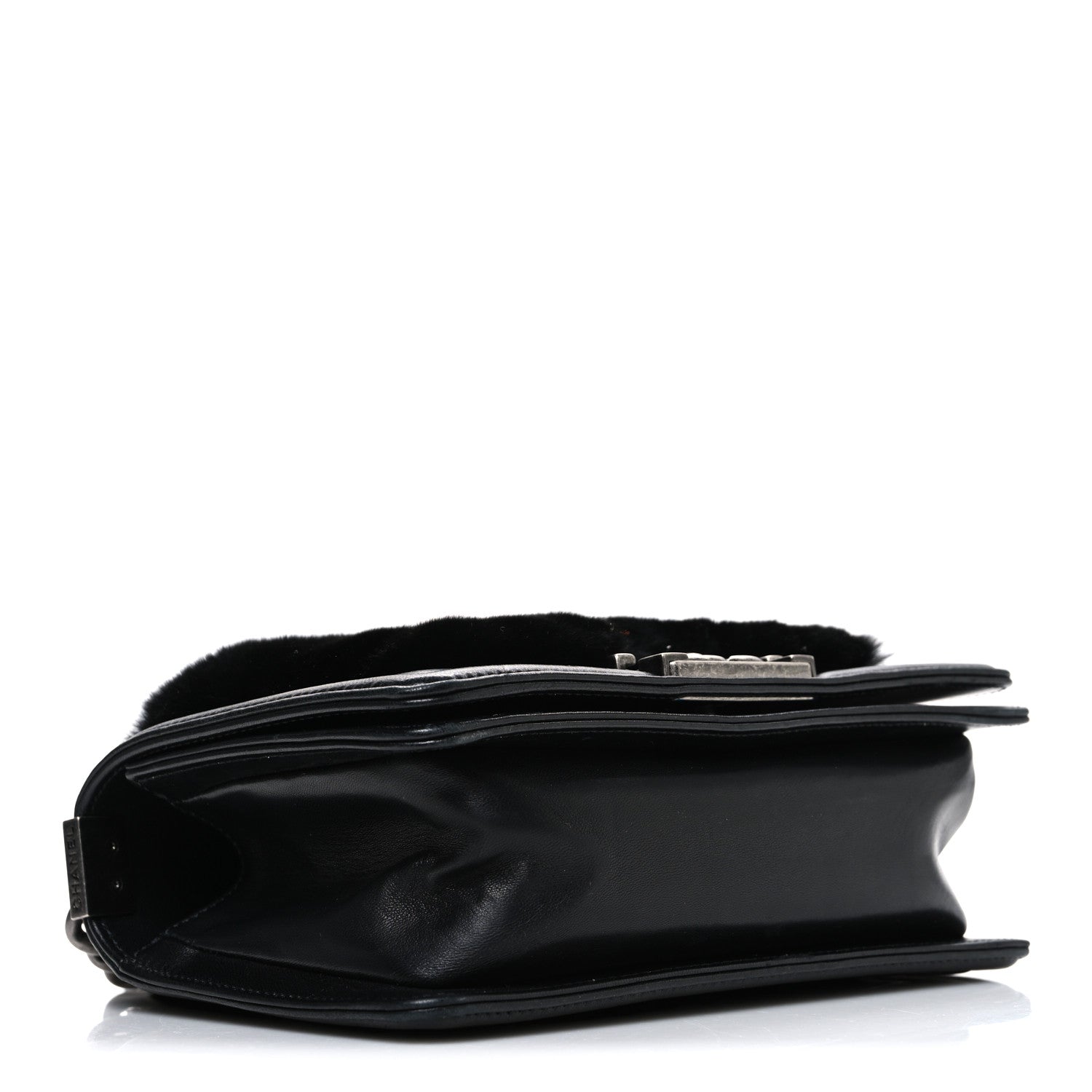 Chanel Orylag Rabbit Fur Calfskin Small Boy Flap Black