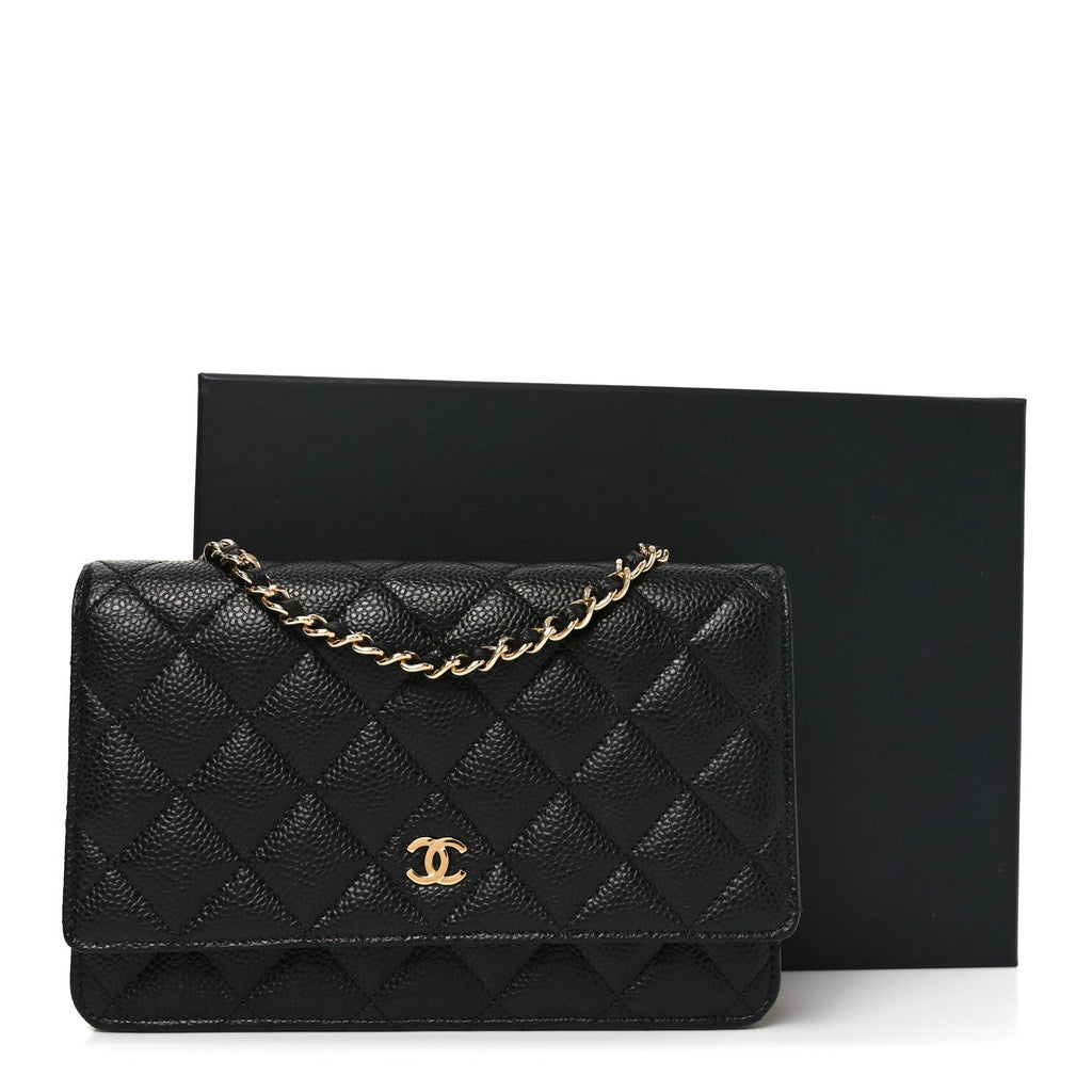 Chanel Caviar Quilted Wallet on Chain WOC Black